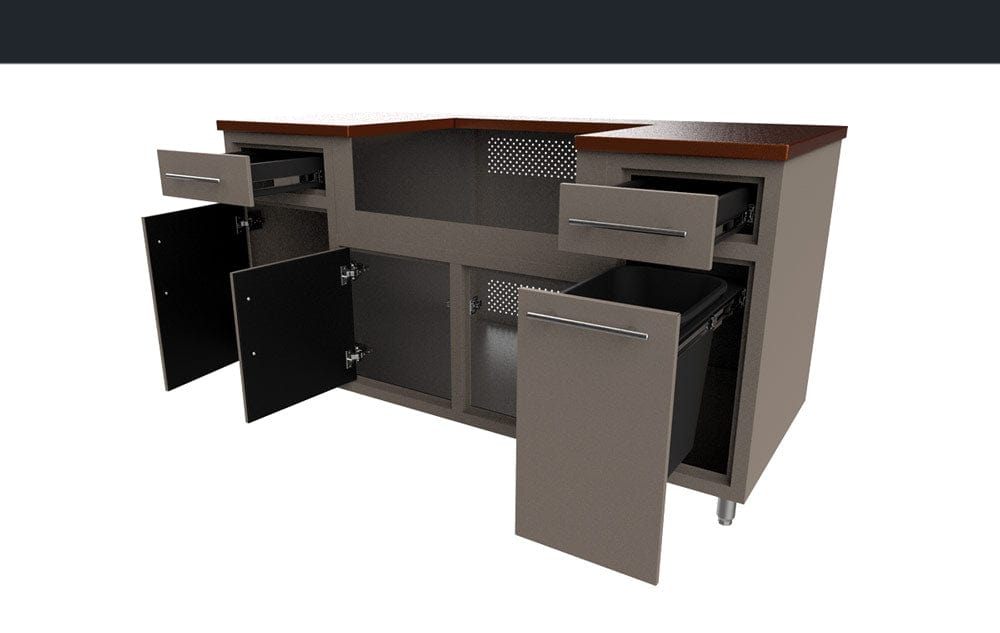 Coastal Island Coastal 67.25 DDGW with Stainless Steel Countertop