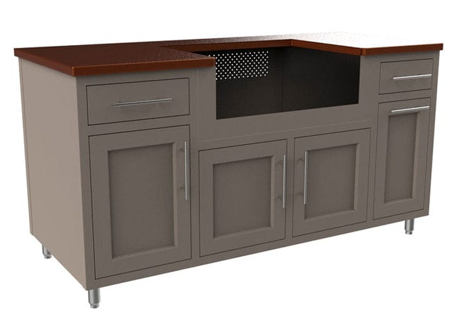 Coastal Island Coastal 67.25 DDGW with Powder Coated Aluminum Countertop