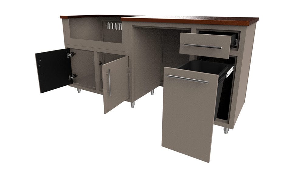 Coastal Island Coastal 76.5-GRW with Powder Coated Aluminum Countertop