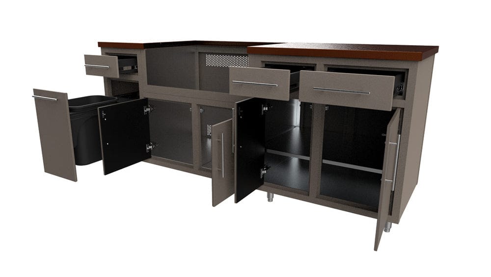 Coastal Island Coastal 80.875-WGDDD with Powder Coated Aluminum Countertop