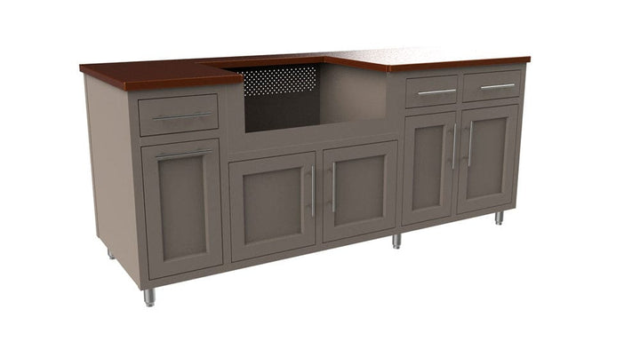 Coastal Island Coastal 80.875-WGDDD with Powder Coated Aluminum Countertop