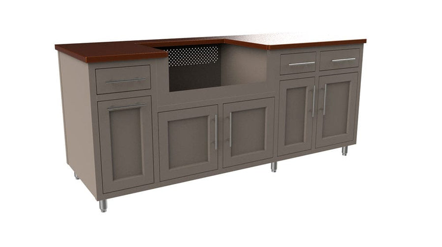 Coastal Island Coastal 80.875-WGDDD with Powder Coated Aluminum Countertop
