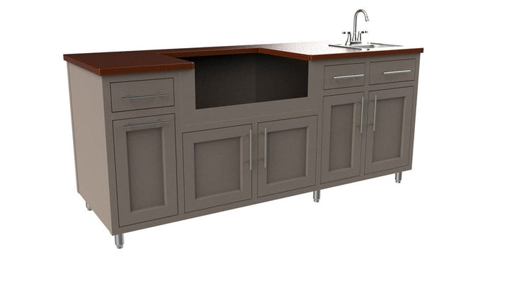 Coastal Island Coastal 80.875 WGDDS with Powder Coated Aluminum Countertop