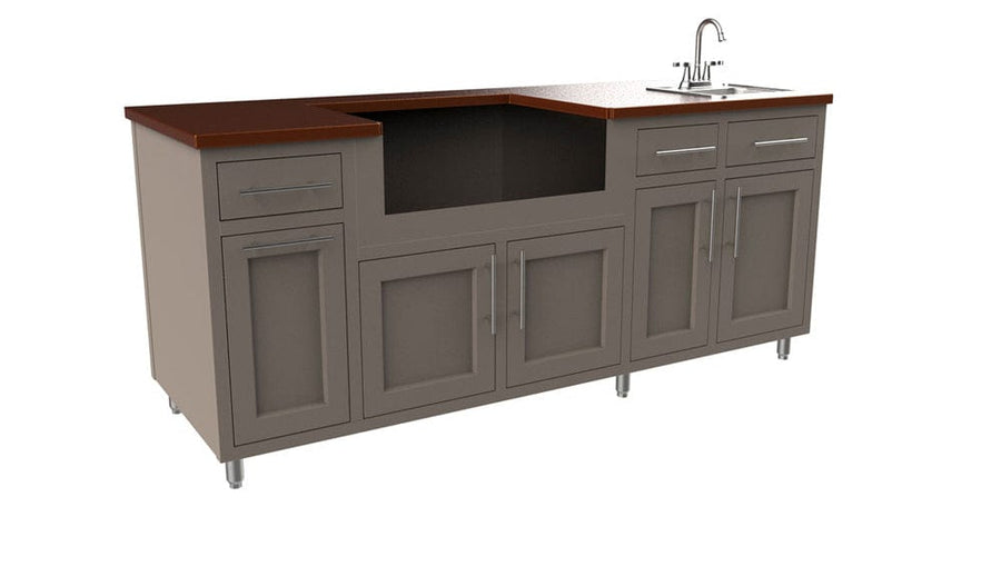 Coastal Island Coastal 80.875 WGDDS with Powder Coated Aluminum Countertop