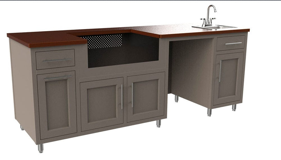 Coastal Island Coastal 93.125-WGRS with Stainless Steel Countertop