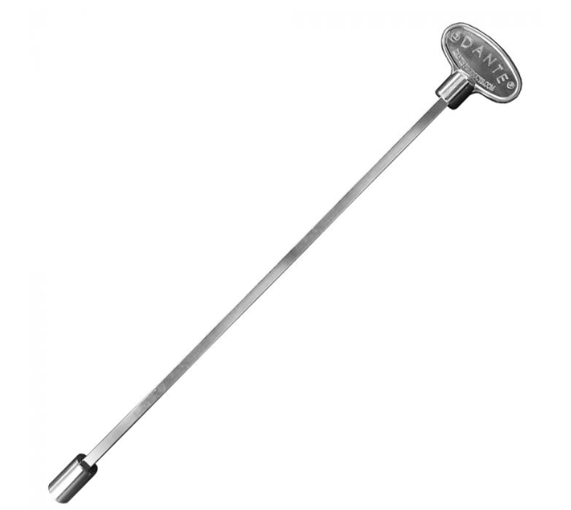 Fire Gear Polished Chrome Gas Valve Key for 1/4 and 5/16-inch Sockets, 12-inch