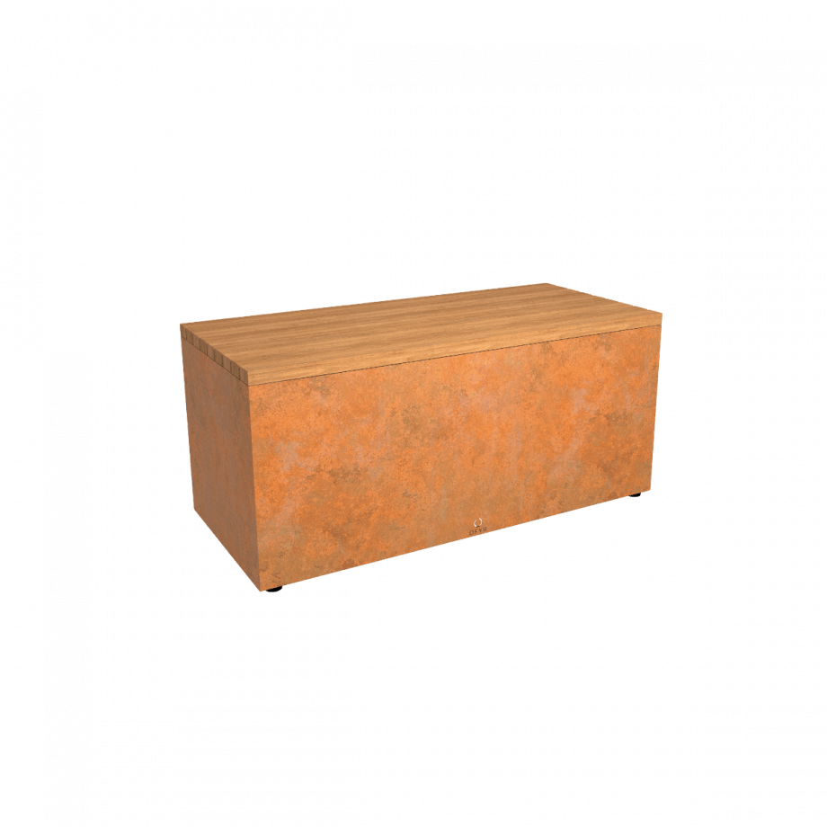 OFYR OFYR GARDEN BENCH CORTEN TEAK WOOD