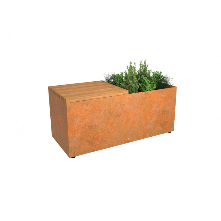 OFYR HERB GARDEN BENCH CORTEN TEAK WOOD