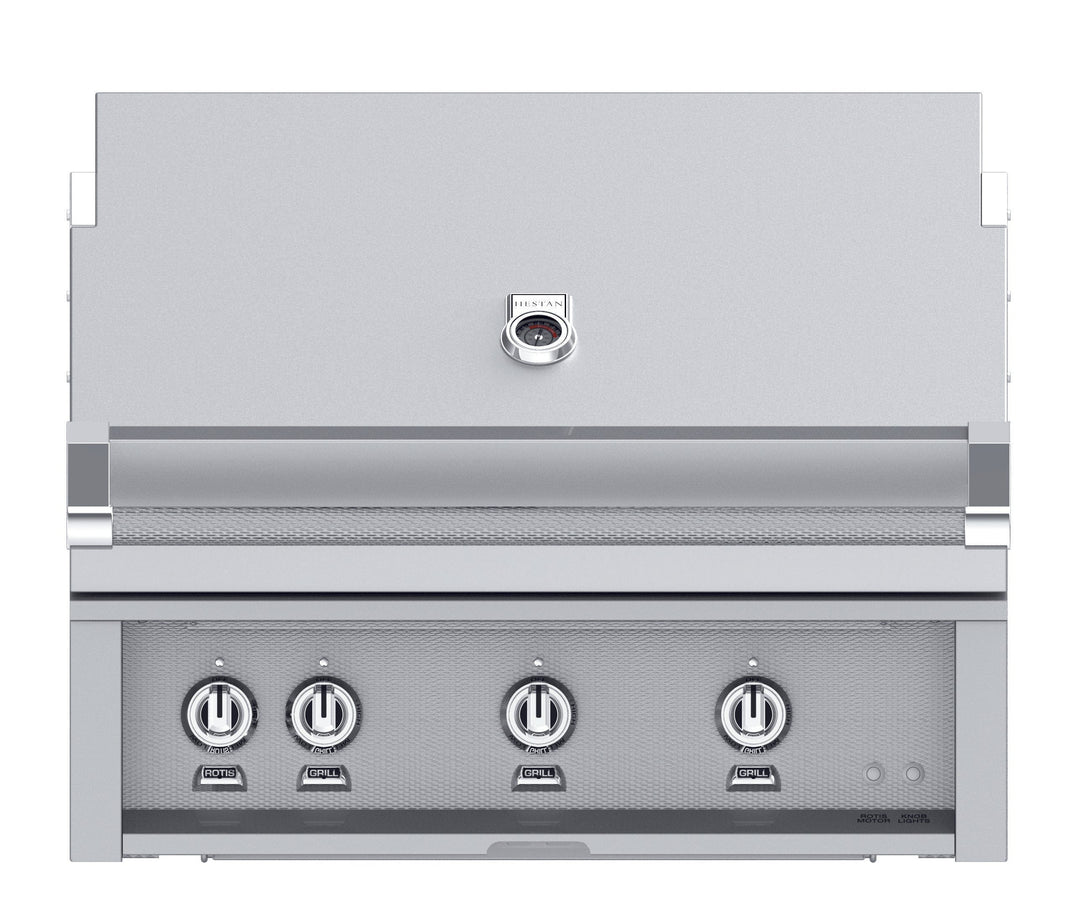 Hestan 36” Built-In Grill, 2 Trellis Burner & 1 Sear Burner w/Rotisserie, NG, Color