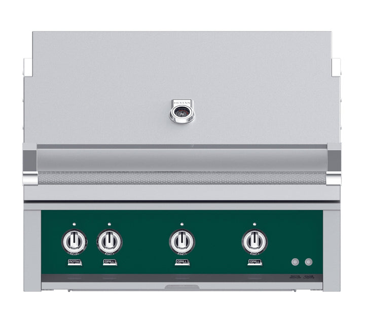 Hestan 30” Built-In Grill, 1 Trellis Burner & 1 Sear Burner w/Rotisserie, LP