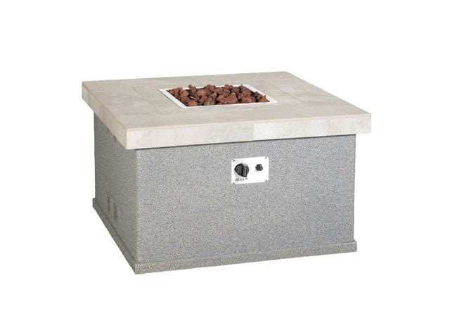 Bull Grills FP100 Small Square Fire Pit Grey Stucco Rock Base