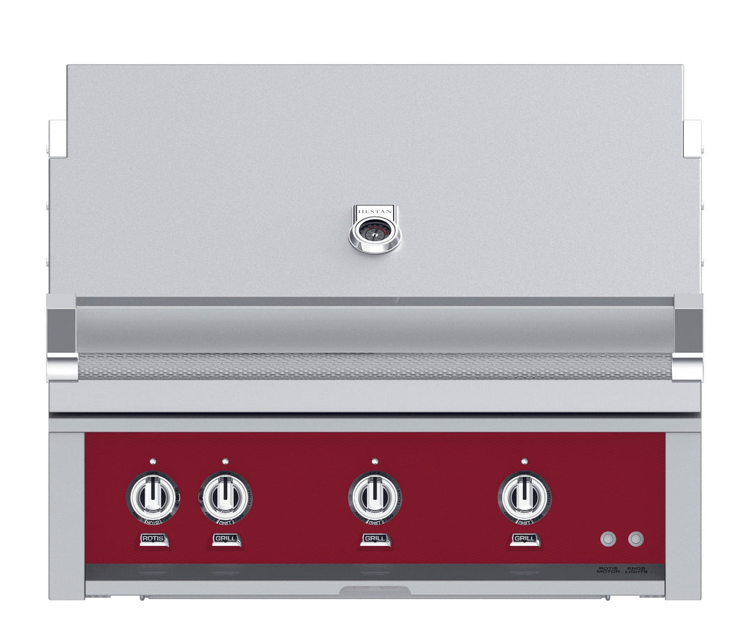 Hestan 30” Built-In Grill, 1 Trellis Burner & 1 Sear Burner w/Rotisserie, LP