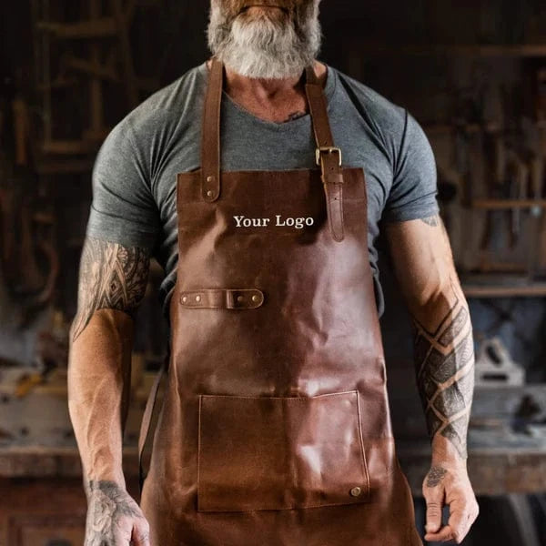 OFYR OFYR LEATHER APRON BROWN