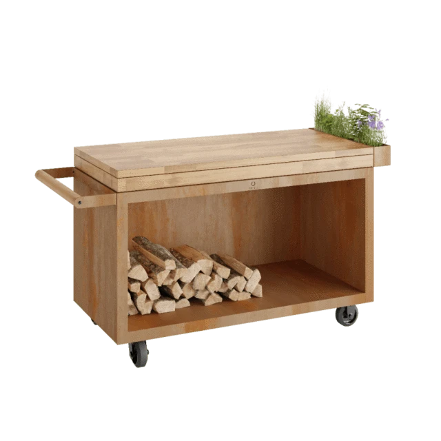 OFYR OFYR MISE EN PLACE TABLE CORTEN 135 PRO TEAK WOOD