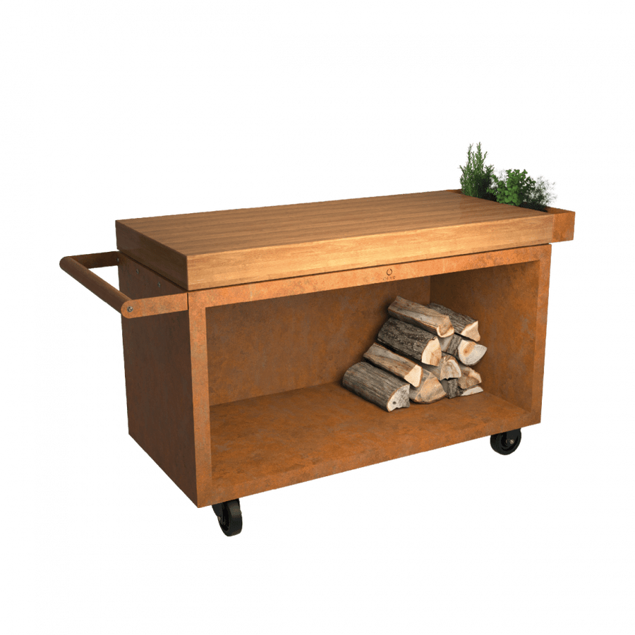 OFYR OFYR MISE EN PLACE TABLE CORTEN 135 PRO TEAK WOOD