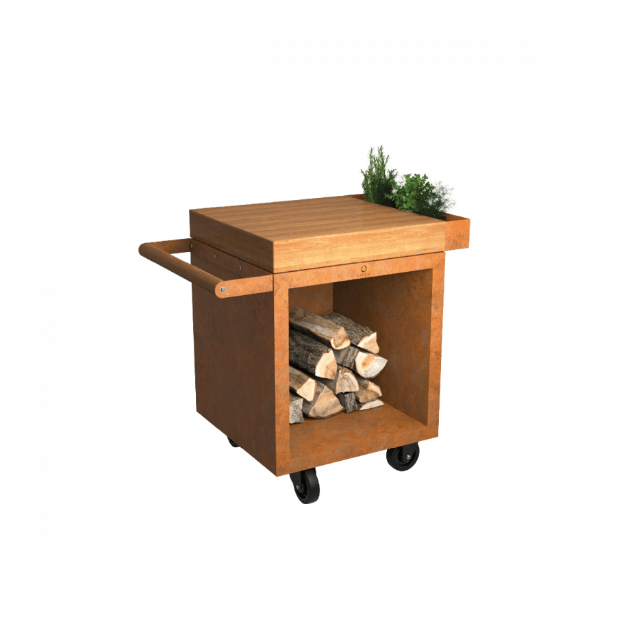 OFYR OFYR MISE EN PLACE TABLE CORTEN 65 PRO TEAK WOOD