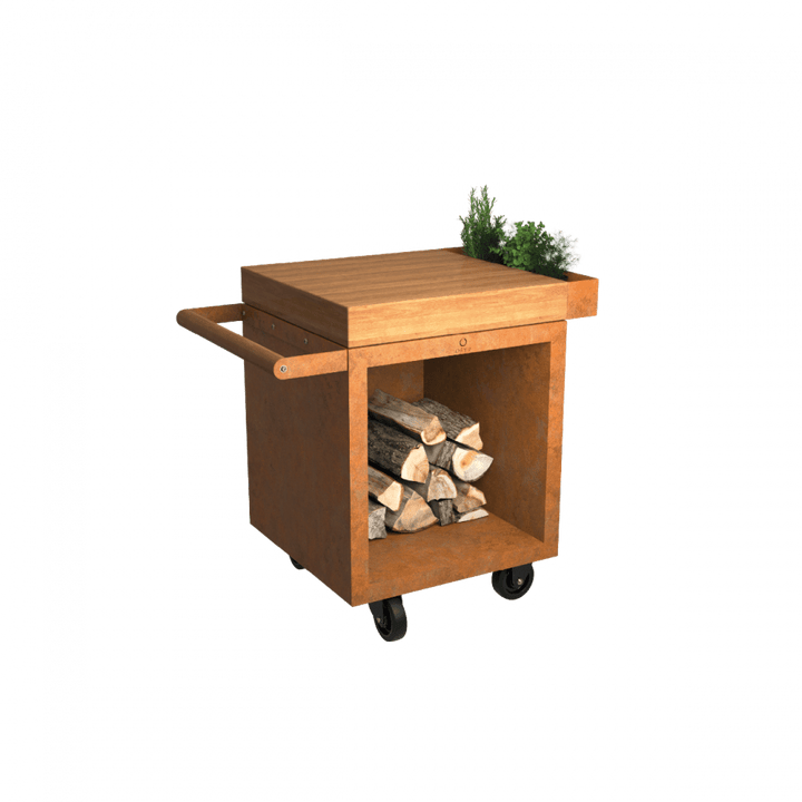 OFYR OFYR MISE EN PLACE TABLE CORTEN 65 PRO TEAK WOOD