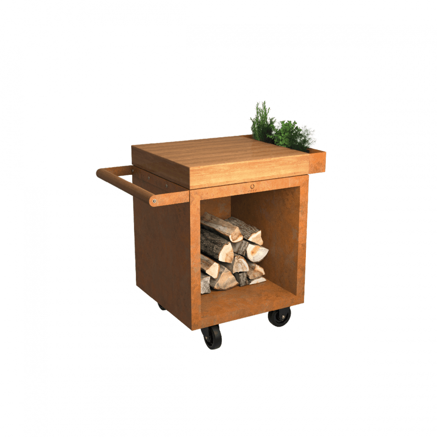 OFYR OFYR MISE EN PLACE TABLE CORTEN 65 PRO TEAK WOOD