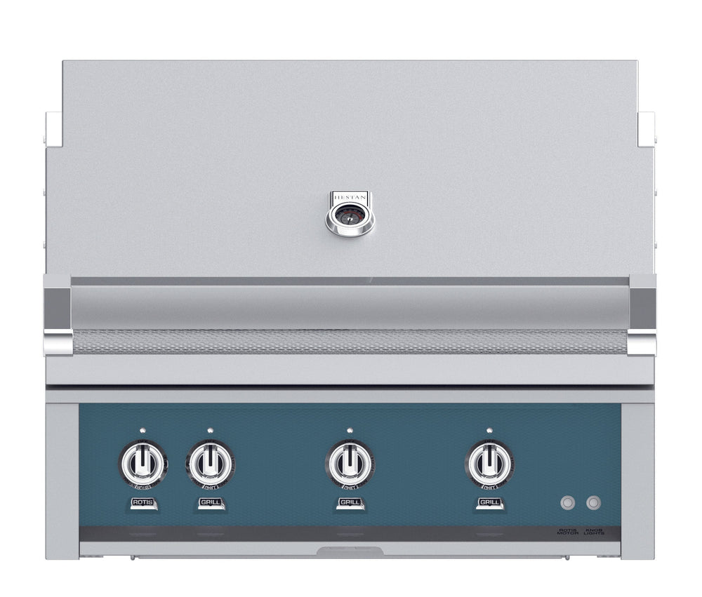Hestan 36” Built-In Grill, 2 Trellis Burner & 1 Sear Burner w/Rotisserie, LP, Color