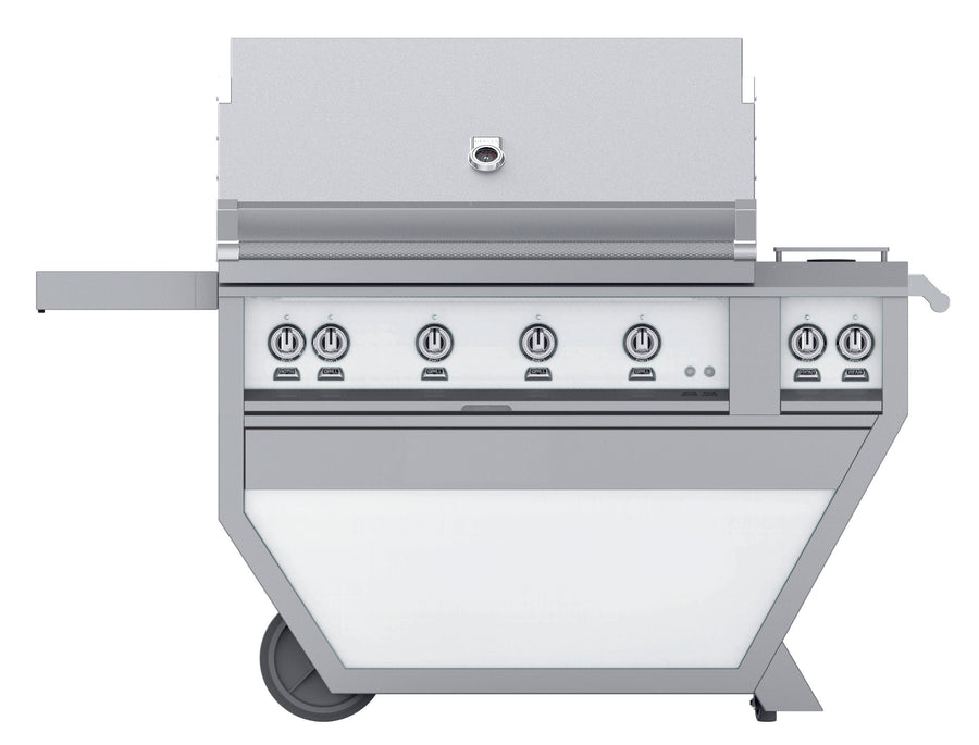 Hestan 42” Grill & Deluxe Cart, 4 Trellis Burners w/Rotisserie, LP, Color