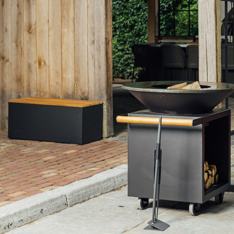 OFYR OFYR GARDEN BENCH BLACK TEAK WOOD