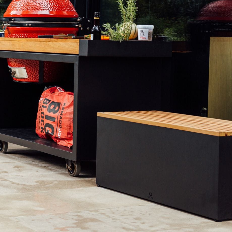 OFYR OFYR GARDEN BENCH BLACK TEAK WOOD