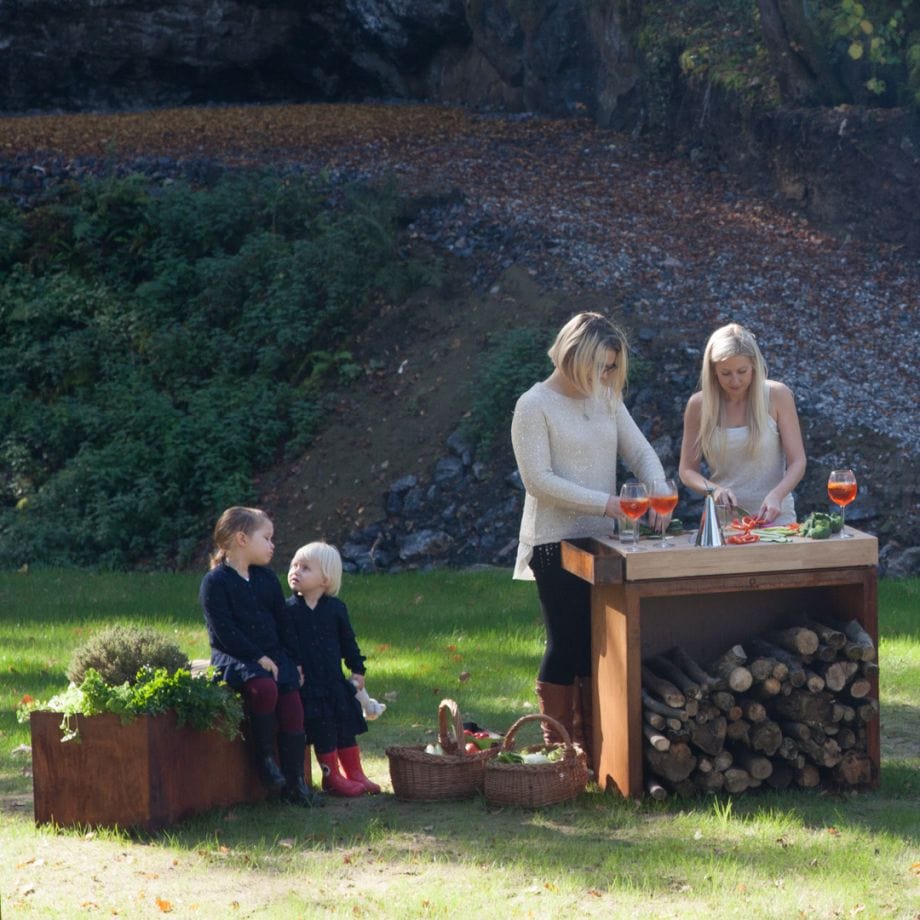 OFYR OFYR HERB GARDEN BENCH CORTEN TEAK WOOD