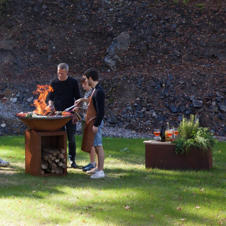 OFYR OFYR HERB GARDEN BENCH CORTEN TEAK WOOD