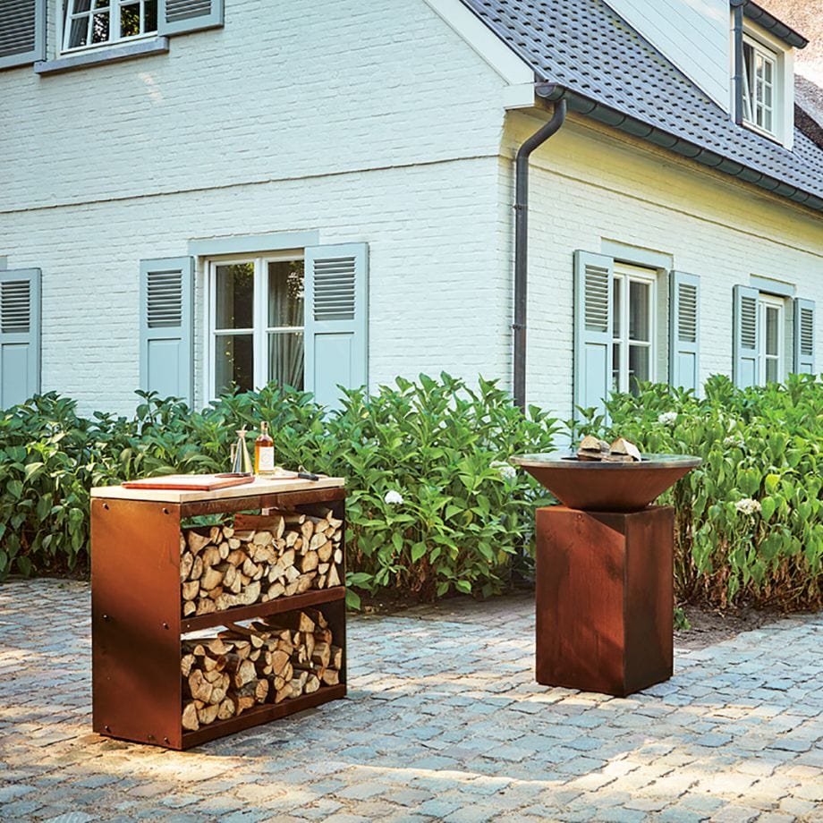 OFYR WOOD STORAGE DRESSOIR CORTEN TEAK WOOD