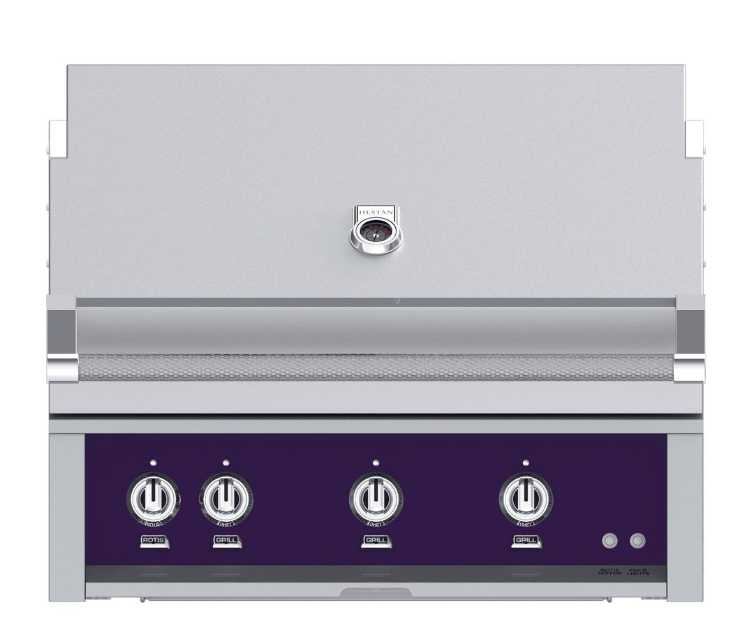 Hestan 30” Built-In Grill, 1 Trellis Burner & 1 Sear Burner w/Rotisserie, LP