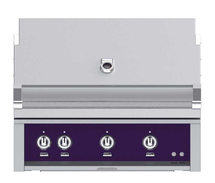 Hestan 30” Built-In Grill, 1 Trellis Burner & 1 Sear Burner w/Rotisserie, LP