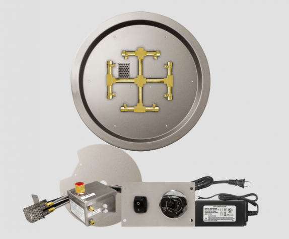Fire Gear AWS 19" Round Drop-In Pan Brass Burning Spur
