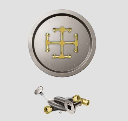Fire Gear MT 19" Round Drop-In Pan Brass Burning Spur