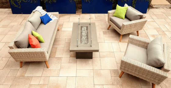 Fire Gear AWS Linear Brass Natural Gas Fire Pit H Burner System With Stainless Steel Flat Pan