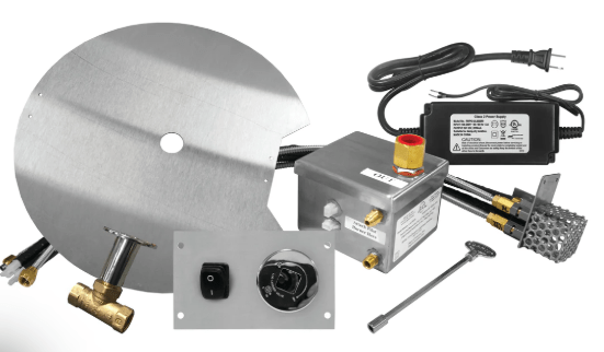 Fire Gear AWS Linear Brass Natural Gas Fire Pit T Burner System With Stainless Steel Drop-In Pan